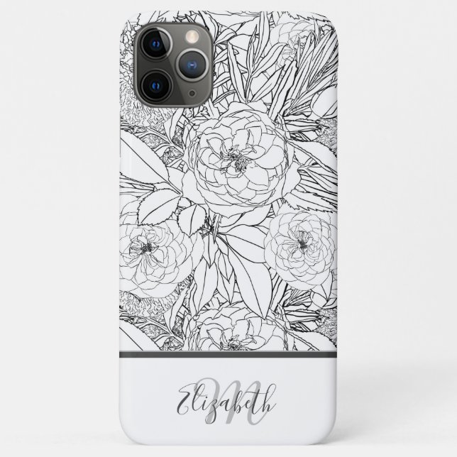 Coques Case-Mate iPhone Roses noirs et fleurs de Marigold (Dos)