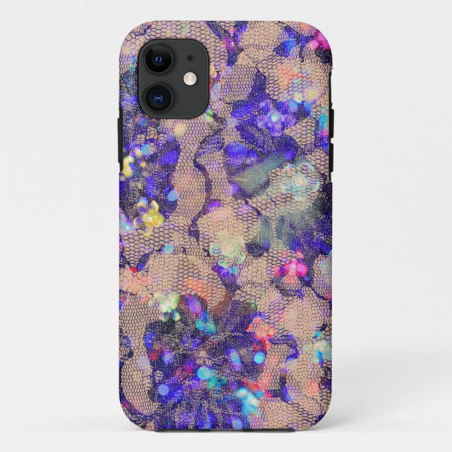 Coques Case-Mate iPhone Roses pourpres de dentelle (Dos)