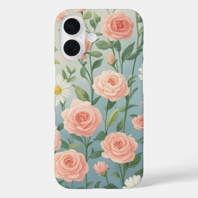 Coques Case-Mate iPhone Roses roses et Fleurs margueuses (Verso)