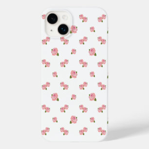 Coque Pour iPhone 14 Plus Roses roses Motifs sur blanc