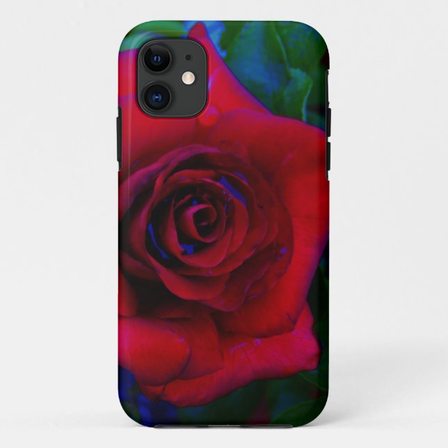 Coques Case-Mate iPhone Roses rouges aux tons bleus (Dos)