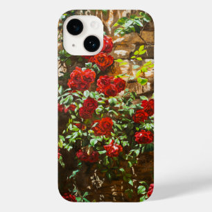 Coque Pour iPhone 14 Roses rouges contre un mur de pierre