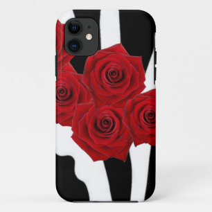 ETUI iPhone Case-Mate ROSES ROUGES ET COPIE NOIRE ET BLANCHE DE ZÈBRE