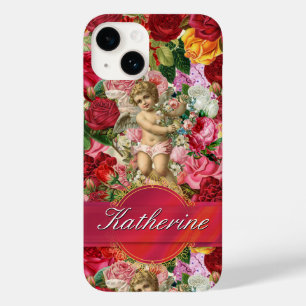 Coque Pour iPhone 14 Roses victoriens vintages et Cherub