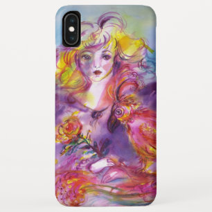 Coques Pour iPhone ROSINA /Jeune fille avec Rose et perroquet