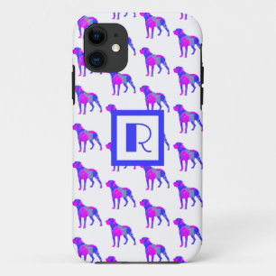 Case-Mate iPhone Case Rottweiler mignon chien Silhouette rose Monogramme