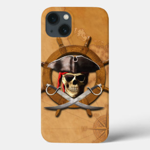 Etui iPhone 13 Roue de pirate de jolly roger