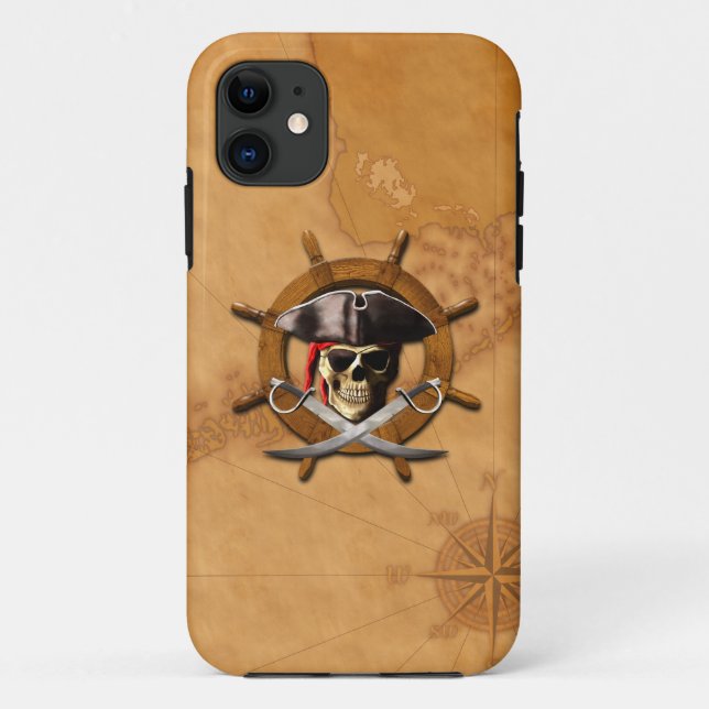 Coques Case-Mate iPhone Roue de pirate de jolly roger (Dos)