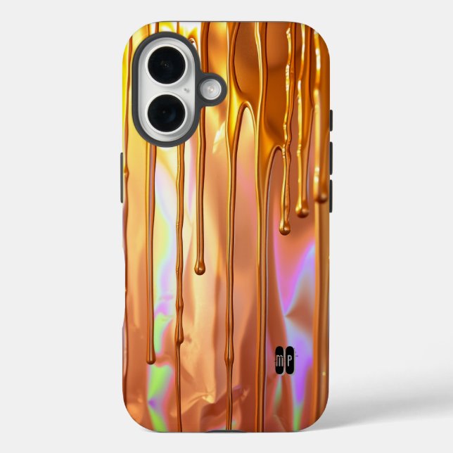 Coques Case-Mate iPhone Roues d'or sur la surface Iridescente (Verso)