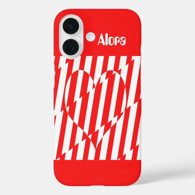 Coques Case-Mate iPhone Rouge Abstrait n Blancs Valentine Coeur (Verso)