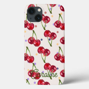 Case-Mate iPhone Case rouge amour pois cerise pois vintage personnalisé