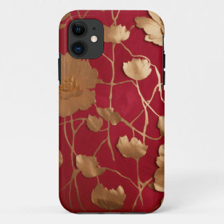 Case-Mate iPhone Case Rouge avec lotus or