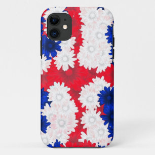 Coque Case-Mate Pour iPhone Rouge blanc, bleu floral