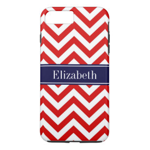 Case-Mate iPhone Case Rouge Blanc LG Chevron Marine Nom bleu Monogramme