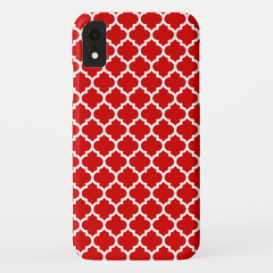 Coque Case-Mate Pour iPhone Rouge Blanc Motif Quatrefoil Marocain #5
