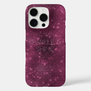 Coques iPhone 16 Pro Rouge Bourgogne Pailleté Chic Glamour Étincelle