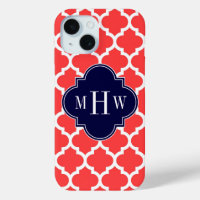 Rouge Corail Blanc Marocain #5 Navy 3 Monogramme I