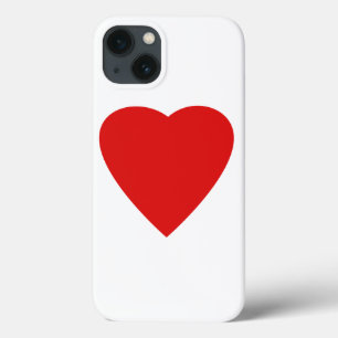 iPhone 13 Coque Rouge et Blanc Love Heart Design.