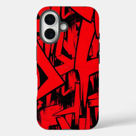 Coques iPhone 16 Rouge et noir éparpillé