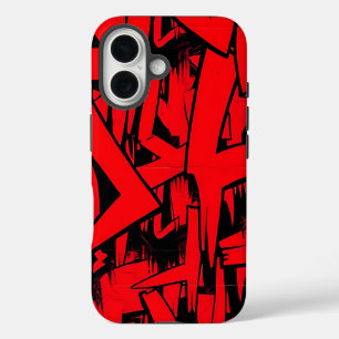 Coques iPhone 16 Rouge et noir éparpillé