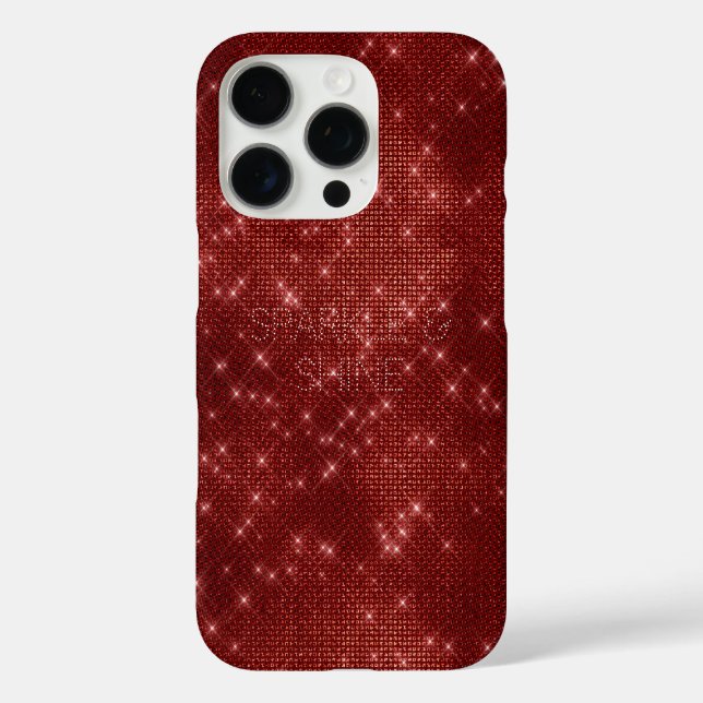 Coques Case-Mate iPhone Rouge Glitzy Chic Glam Étincelle (Verso)