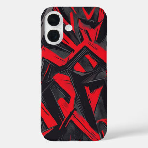Coques iPhone 16 Rouge gras et noir
