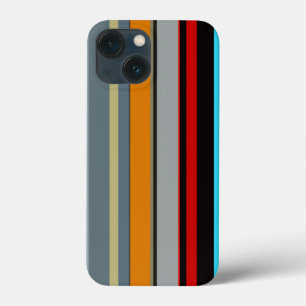 Case-Mate iPhone Case Rouge Jaune Bleu Argent Motif Rayure Multicolore