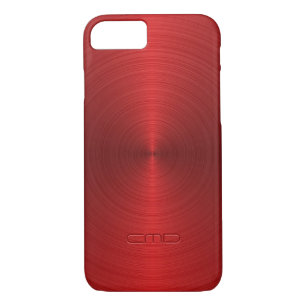 Coque iPhone 8/7 Rouge métallique brillant Design Acier inoxydable