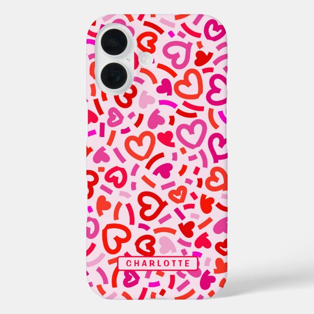 Coques Case-Mate iPhone Rouge moderne rose violet romantique Amour Motif d (Verso)