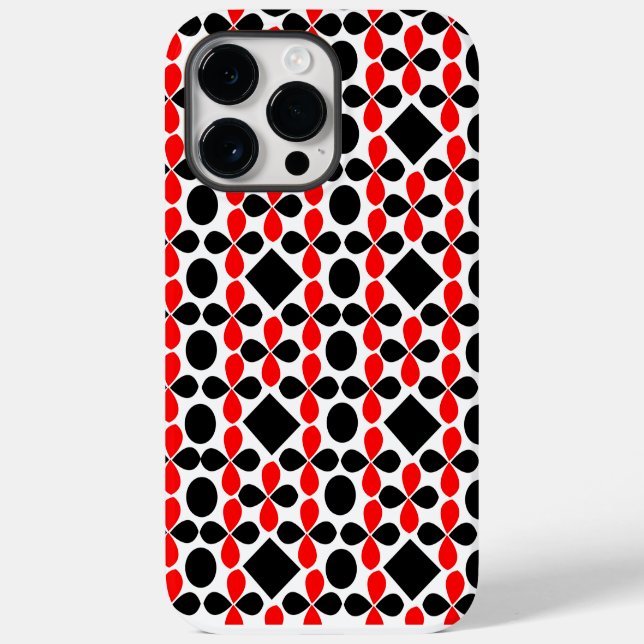 Coques Case-Mate iPhone Rouge noir géométrique (Verso)