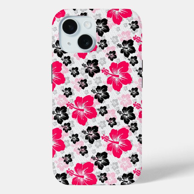 Coques Case-Mate iPhone Rouge noir Hibiscus Abstrait Fleur iPhone iPad cas (Verso)