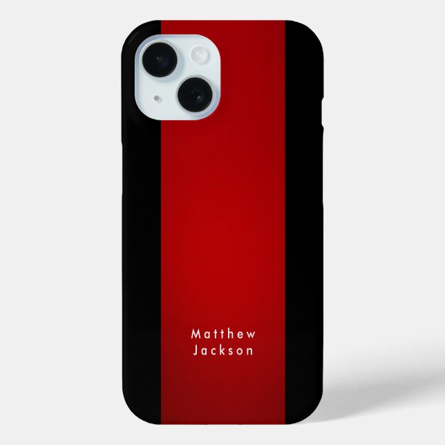 Coques Case-Mate iPhone Rouge Noir moderne Plain Professionnel (Verso)