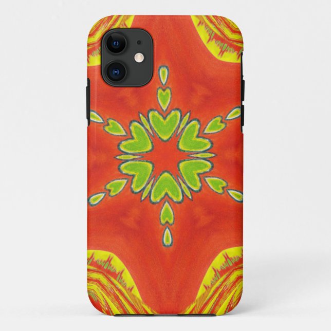 Coques Case-Mate iPhone Rouge or vert Mandala Art Imprimer (Dos)