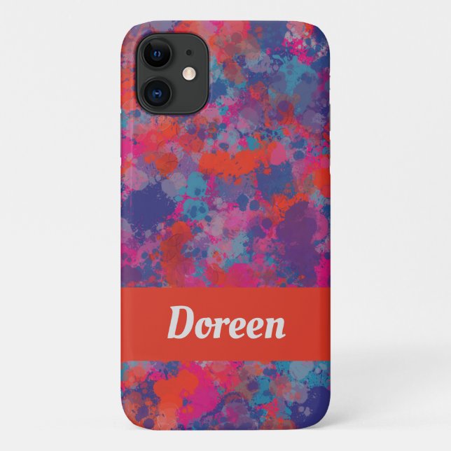 Coques Case-Mate iPhone Rouge Rose Bleu Violet Moderne Coloré gouttes (Dos)