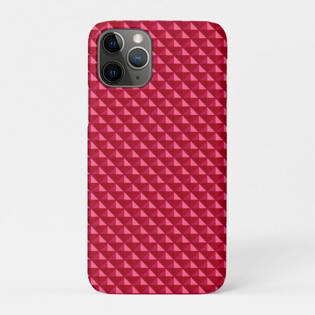 Coques Case-Mate iPhone Rouge rubis, look émail, grille cloutée (Dos)