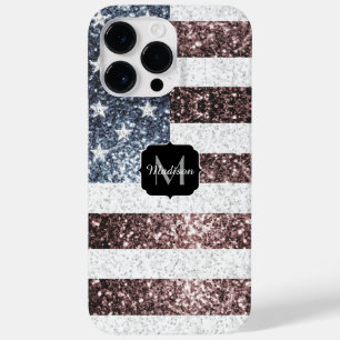 Coque Pour Pour iPhone 14 Pro Max Rouge rustique Bleu Bleu Étincelles drapeau améric