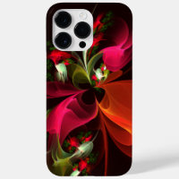 Rouge Vert Floral Moderne Art Abstrait Motif #02