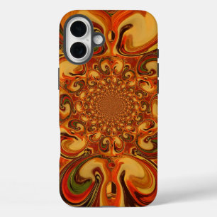 Coques iPhone 16 Plus Rouge vert jaune Cool rétro fleurs Vintages design