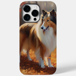 Coque Pour Pour iPhone 14 Pro Max Rough Collie dans les feuilles d'automne tombées i