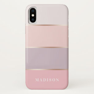 Case-Mate iPhone Case Rougissent et les rayures larges d'or rose de