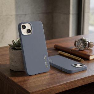 Coque Pour iPhone 14 ROULIV Minimaliste Gris Ardoise Élégant