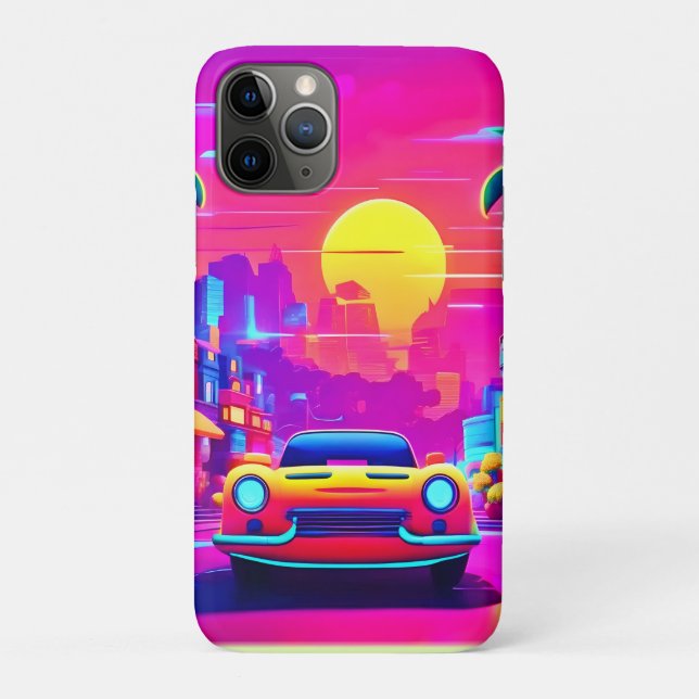 Coques Case-Mate iPhone Route Neon Sunset City (Dos)