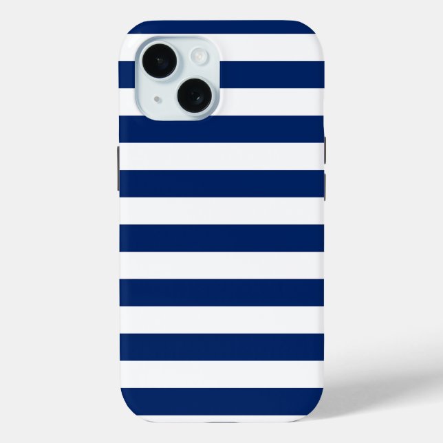 Coques Case-Mate iPhone Royal Blue and White Stripes (Verso)