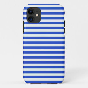 Coque iPhone 11 Royal Blue Combination Stripes par Shirley Taylor
