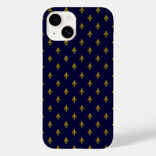 Coque Pour iPhone 14 Royal Blue Fleur De Lis Motif