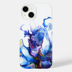 Coque Pour iPhone 14 Royal Blue & Purple Vibrant Fluid Art Abstrait