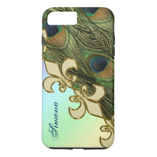 Coques Pour iPhone Royal Fleur-de-lis Peacock iPhone 7 Plus Monogram
