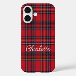 Coques iPhone 16 Royal Stewart Tartan Red Plaid