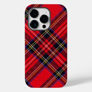Coque Pour iPhone 14 Pro Royal Stewart tartan rouge noir plaid