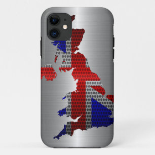 Etui iPhone Case-Mate Royaume-Uni Drapeau et carte acier Trou métallique